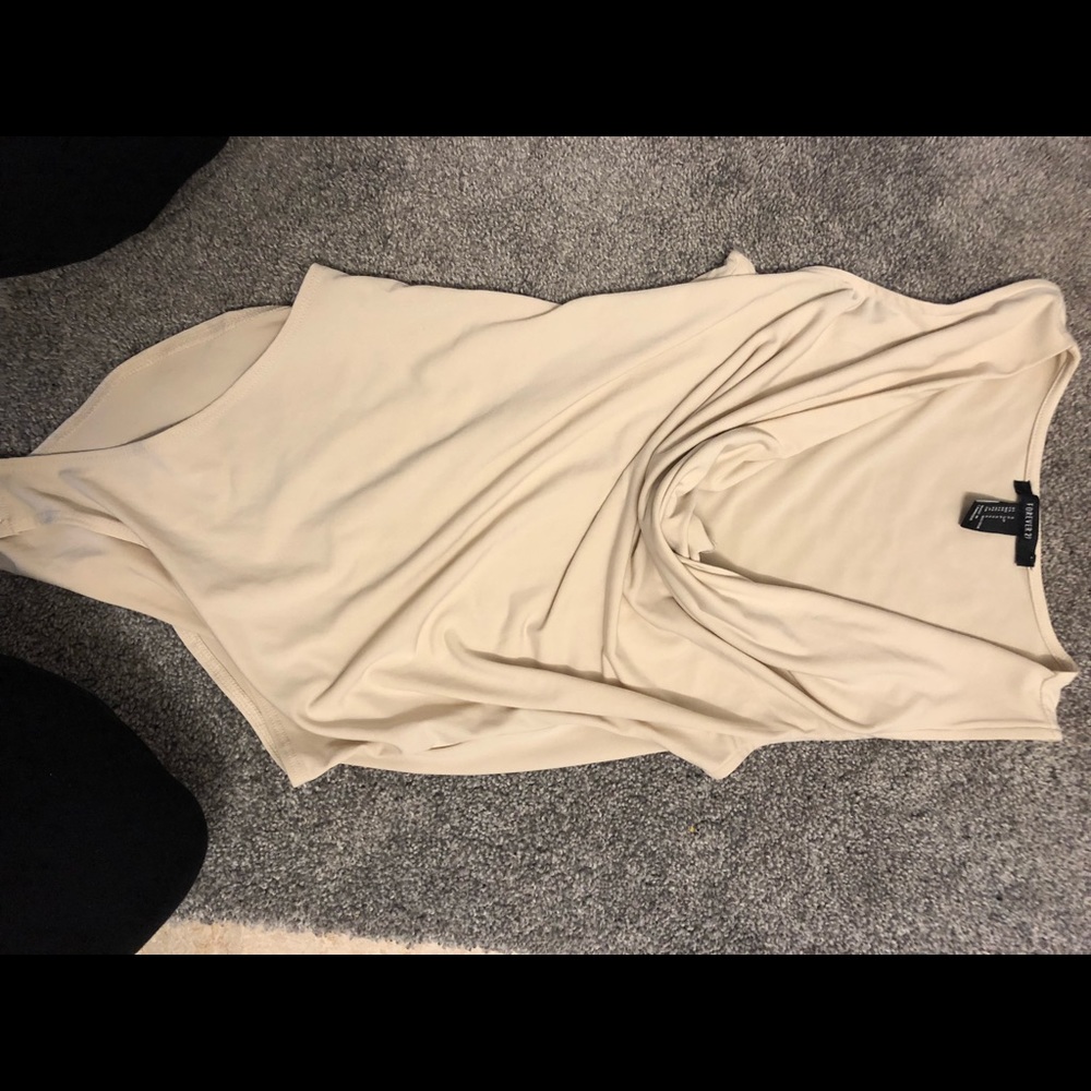 Cream cowl neck body suit